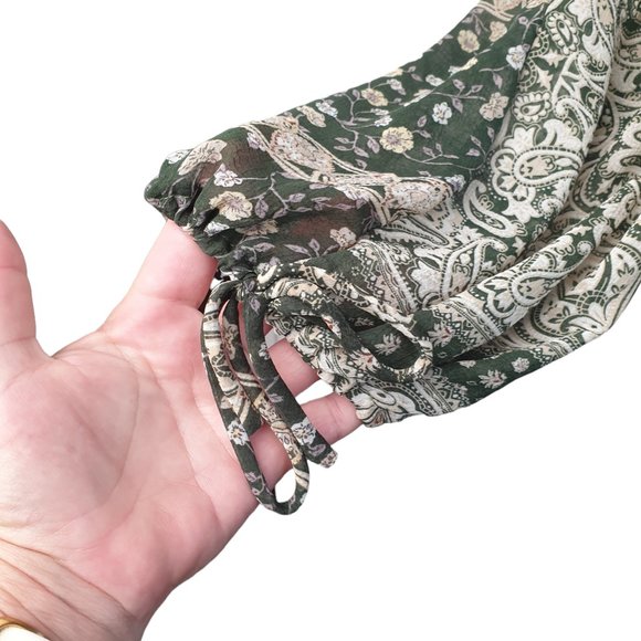 Indikah | Size 6 | Long Sheer Sleeve Relaxed Short Dress w Elastic Waist Lined - Picture 5 of 10